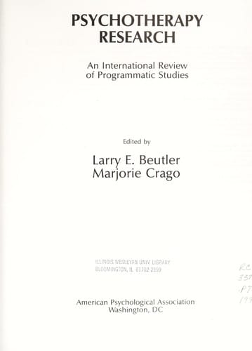 Psychotherapy research