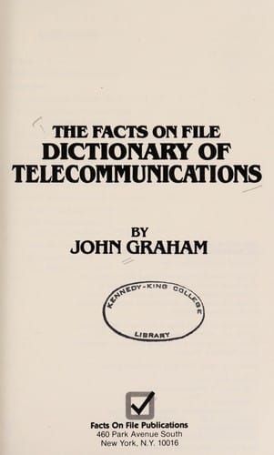 Dictionary of telecommunications