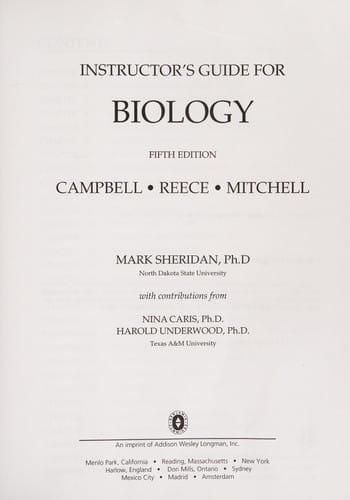 Instructor's guide for Biology, Campbell, Reece, Mitchell, fifth edition