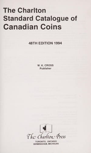 The Charlton standard catalogue of Canadian coins 1994