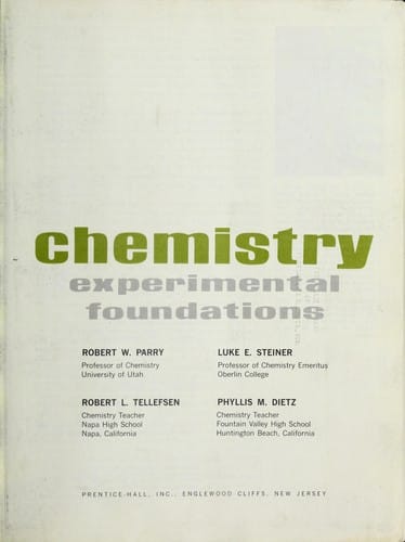 Chemistry: experimental foundations