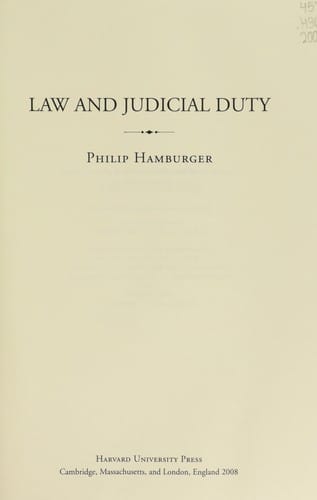 Law and judicial duty