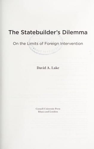 The statebuilder's dilemma
