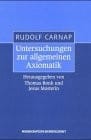 Untersuchungen zur allgemeinen Axiomatik