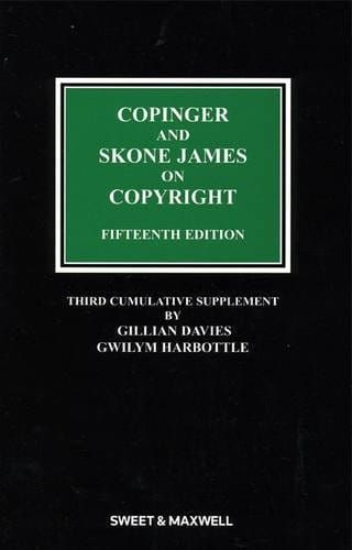 Copinger & Skone James on Copyright 3rd Supplement