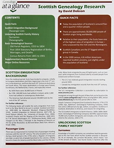 Scottish Genealogy Research (Genealogy at a Glance)