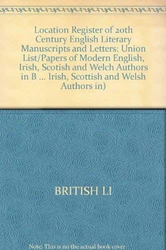 Location register of twentieth-century English literary manuscripts and letters
