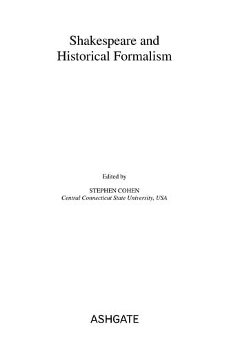 Shakespeare and historical formalism