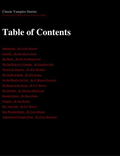 Classic vampire stories
