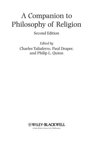 A companion to philosophy of religion
