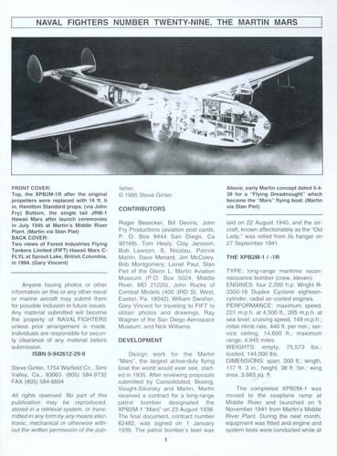 Martin Mars XPB2M-1R & JRM Flying Boats