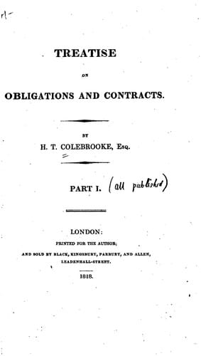 Treatise on obligations and contracts