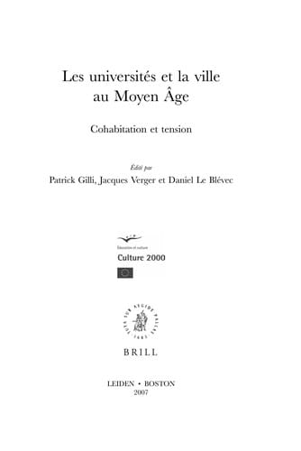 Les universités et la ville au moyen âge