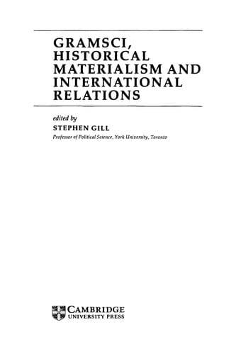 Gramsci, historical materialism and international relations