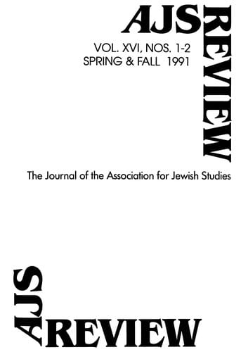 Ajs Review, 1991: Nos 1 and 2