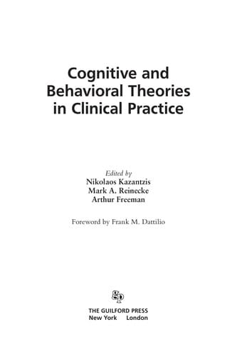 Cognitive and behavioral theories in clinical practice