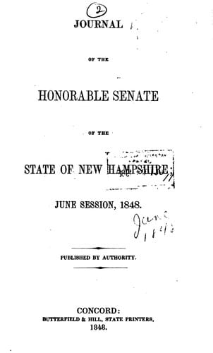 Journal of the Senate of New Hampshire