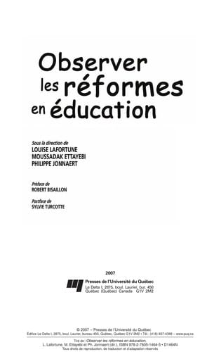 Observer les réformes en éducation