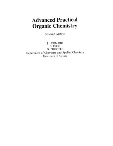 Advanced practical organic chemistry