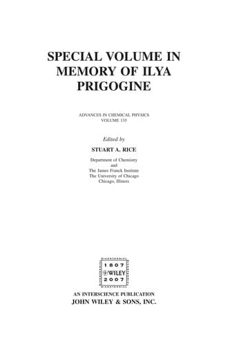 Special volume in memory of Ilya Prigogine