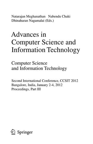 Advances in Computer Science and Information Technology. Computer Science and Information Technology