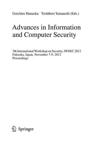 Advances in Information and Computer Security