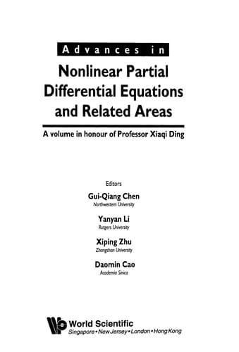 Advances in nonlinear partial differential equations and related areas