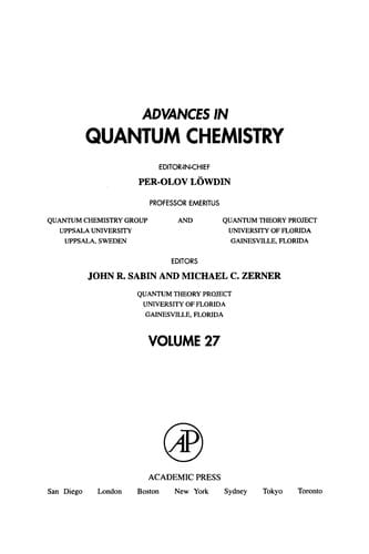 Advances in Quantum Chemistry, 27