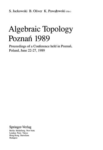 Algebraic topology, Poznań 1989