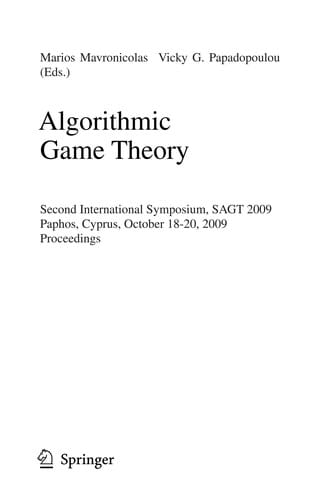 Algorithmic Game Theory