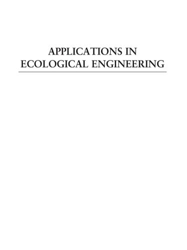 Applications in ecological engineering