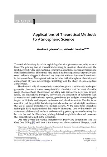 Applications of theoretical methods to atmospheric science