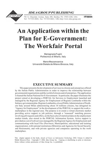 An application within the plan for e-government
