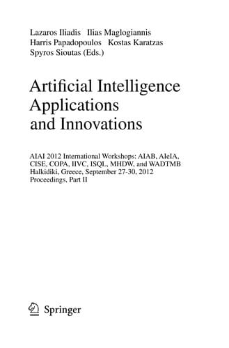 Artificial Intelligence Applications and Innovations