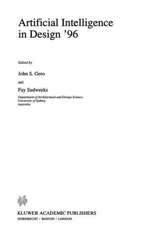 Artificial Intelligence in Design '96