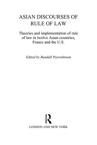 Asian discourses of rule of law