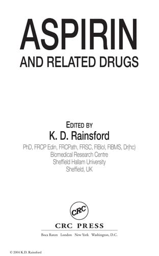 ASPIRIN AND RELATED DRUGS; ED. BY K.D. RAINSFORD