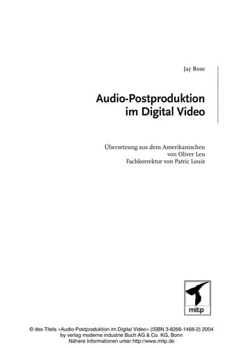 Audio-Postproduktion im Digital-Video