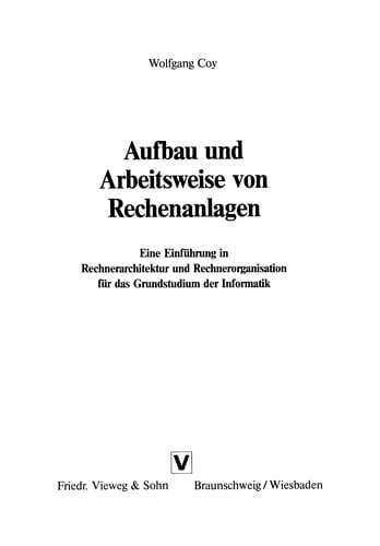 Aufbau und Arbeitsweise von Rechenanlagen