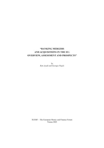 Banking mergers and acquisitions in the EU