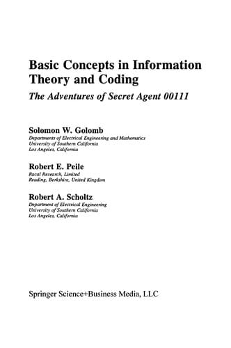 Basic Concepts in Information Theory and Coding