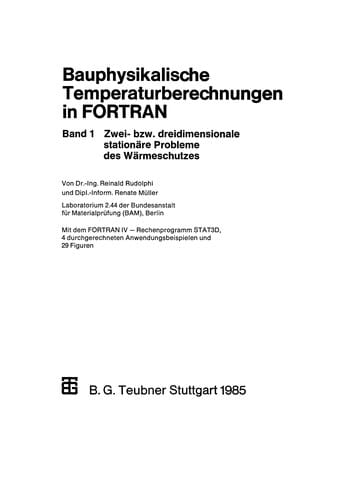 Bauphysikalische Temperaturberechnungen in FORTRAN