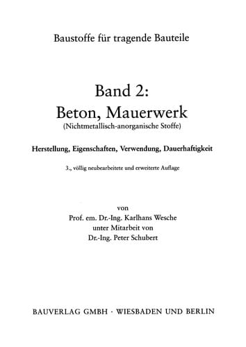 Baustoffe für tragende Bauteile