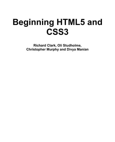 Beginning HTML5 and CSS3