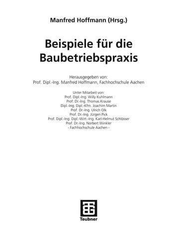 Beispiele fu r die Baubetriebspraxis