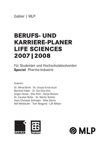 Berufs- und Karriere-Planer Life Sciences 2007-2008