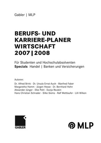 Gabler/MLP Berufs- und Karriere-Planer Wirtschaft 2007/2008
