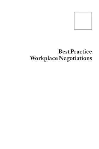 Best practice workplace negotiations