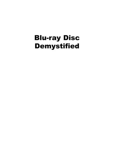 Blu-ray disc demystified