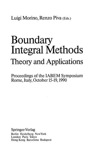 Boundary Integral Methods